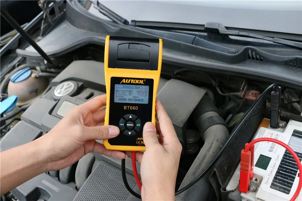 Новое поступление autool 12 В автомобиля Батарея нагрузки тестер с принтером bt660/Multi-Language цифровой автомобильный Батарея тестер cca100-3000