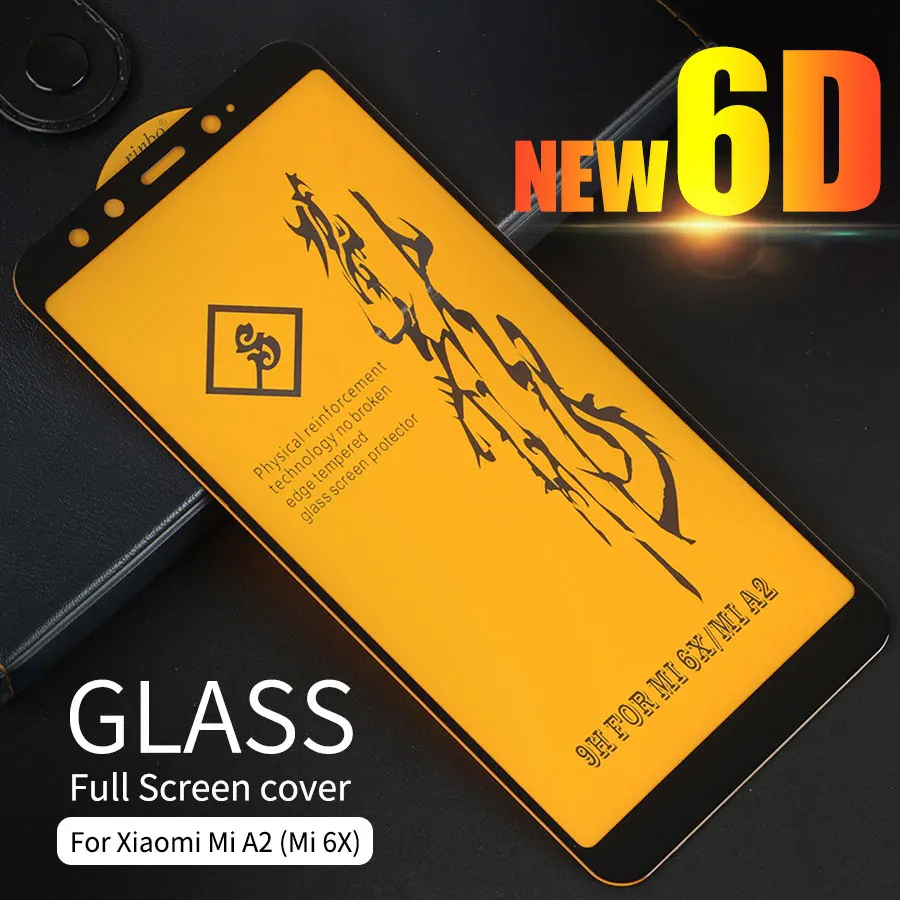 Wolfpsych 6D полное покрытие закаленное Стекло на Xiaomi Mi A2 6X полностью наклеиваемая