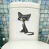 YOJA 18.9*22.5CM Angry Cat Funny Room Wall Decor Decals Personality Toilet Seat Stickers T1-0152 ► Photo 2/6