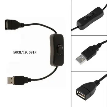 

2019 New 50cm USB 2.0 A Male to A Female Extension Cable With Switch ON OFF Cable for PC USB LED fan Charger