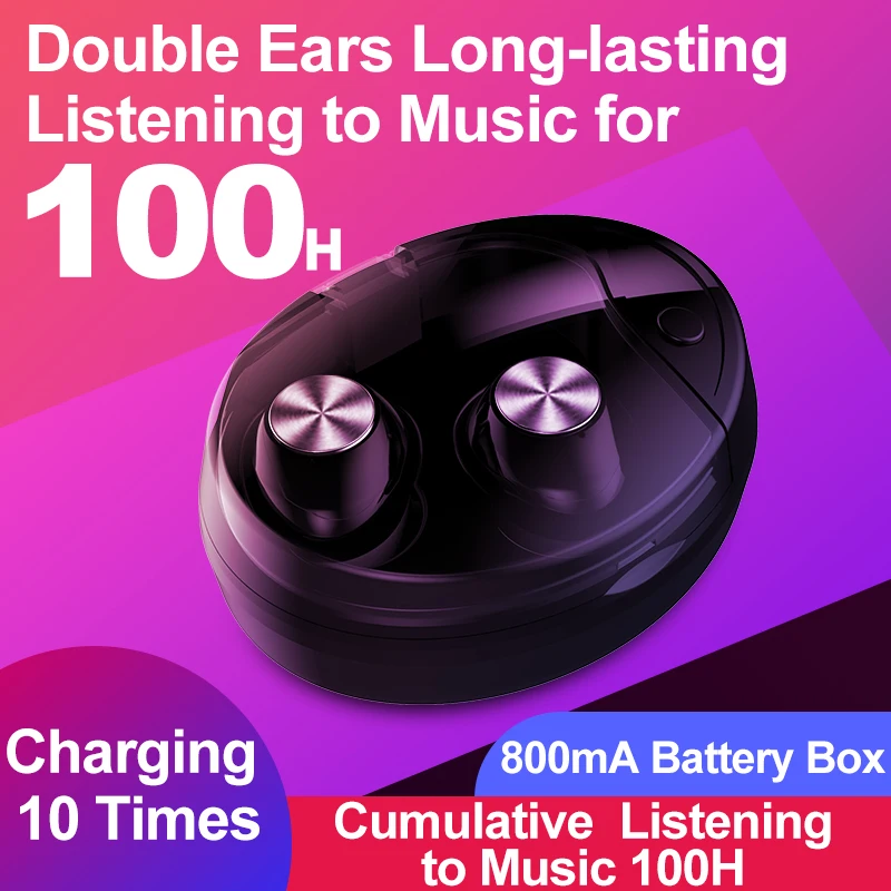 

Explosion models Bluetooth headset 5.0 double ear waterproof wireless binaural mini invisible ear + charging bin
