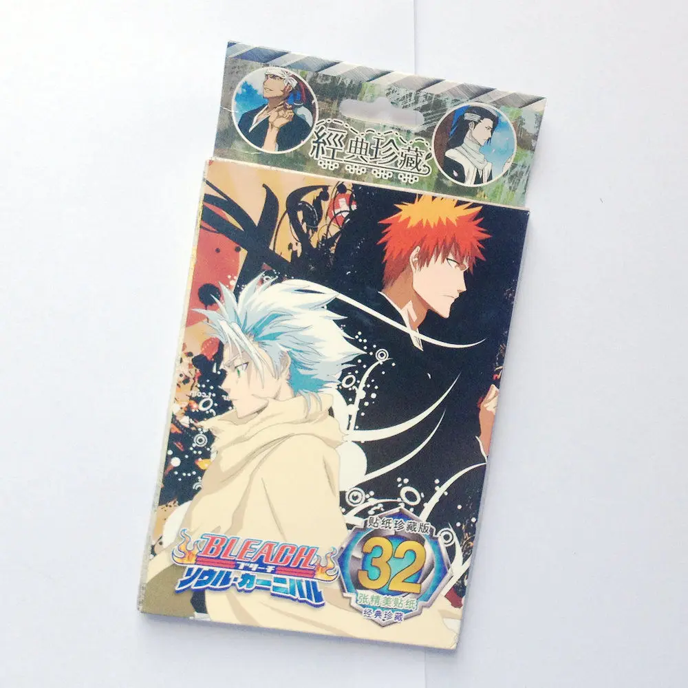 Powerangel 32pcs Box Bleach Anime Sticker Paper Phone Laptop Stickers Classic Toys Skateboard Doodle Sticker
