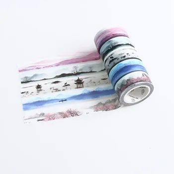 

2 Pcs Washi Tape DIY Cute Decorative Retro Chinese Style Poetic Flavour Sticky Paper Washi Tape Masking Tapes Scrapbook Sticker
