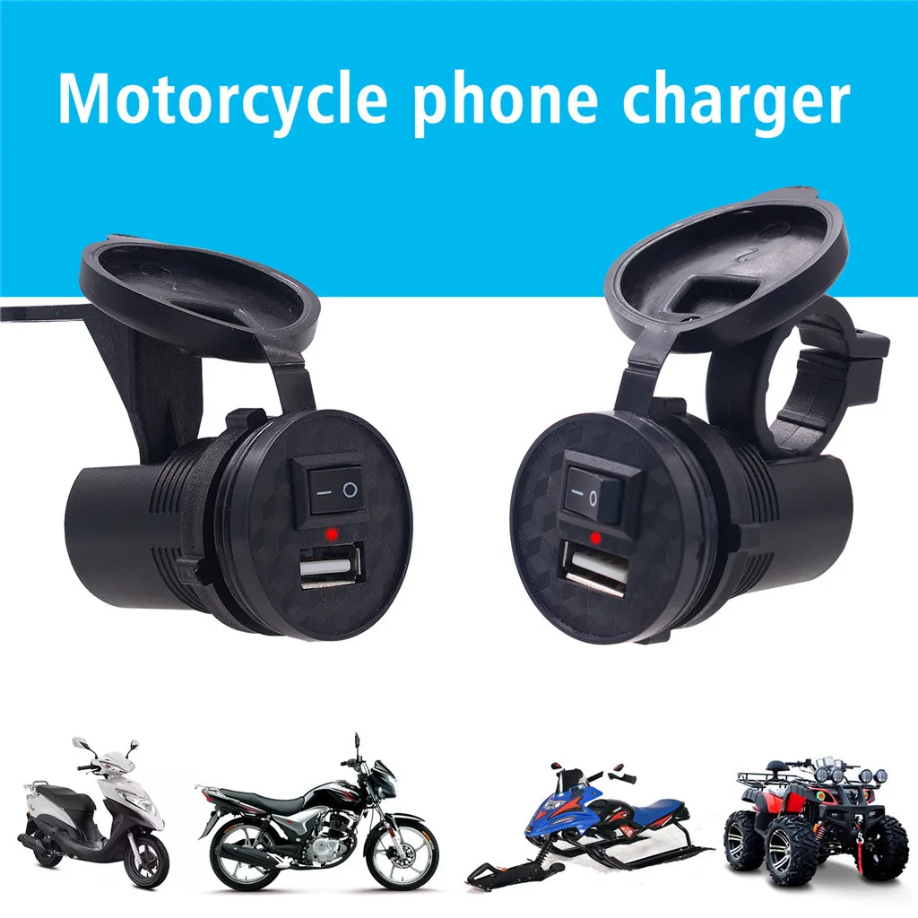 

USB Motorcycle Mobile Phone Power Supply Charger Waterproof Port Socket for 5V/1.5A USB Charged Cell Phones GPS waterproof 8Z