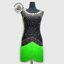 Латинских танцев пикантные алмаза латинские танцы платье для детей женщин танцевальная конкурс платья S-4XL F102