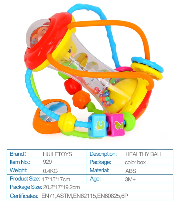 HOLA 929 детские игрушки, детские развивающие игрушки-погремушки для малышей, захватывающий шар, головоломка, многофункциональный колокольчик, 0-18 месяцев