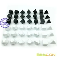 Bescon Blank Polyhedral RPG Dice Set 42pcs Artist Set, Solid Black and White Colors in Complete Set of 7, 3 Sets for Each Color 1