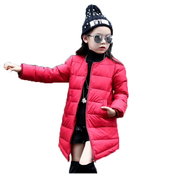 WEONEWORLD/детские зимние пальто для девочек; детская парка; теплая верхняя одежда для детей; утепленная куртка-пуховик для девочек - Цвет: red