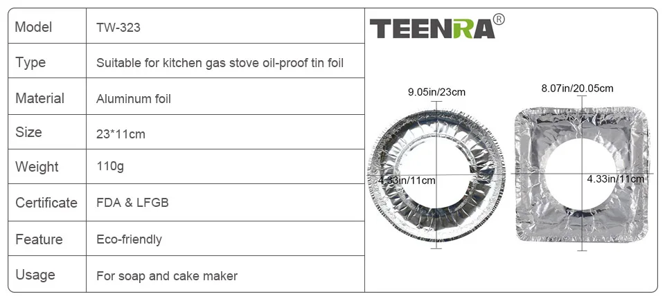 TEENRA 10 шт. защитное покрытие для газовой плиты многоразовая алюминиевая фольга крышка газовой плиты круглый коврик для газовой плиты вкладыши термостойкие кухонные