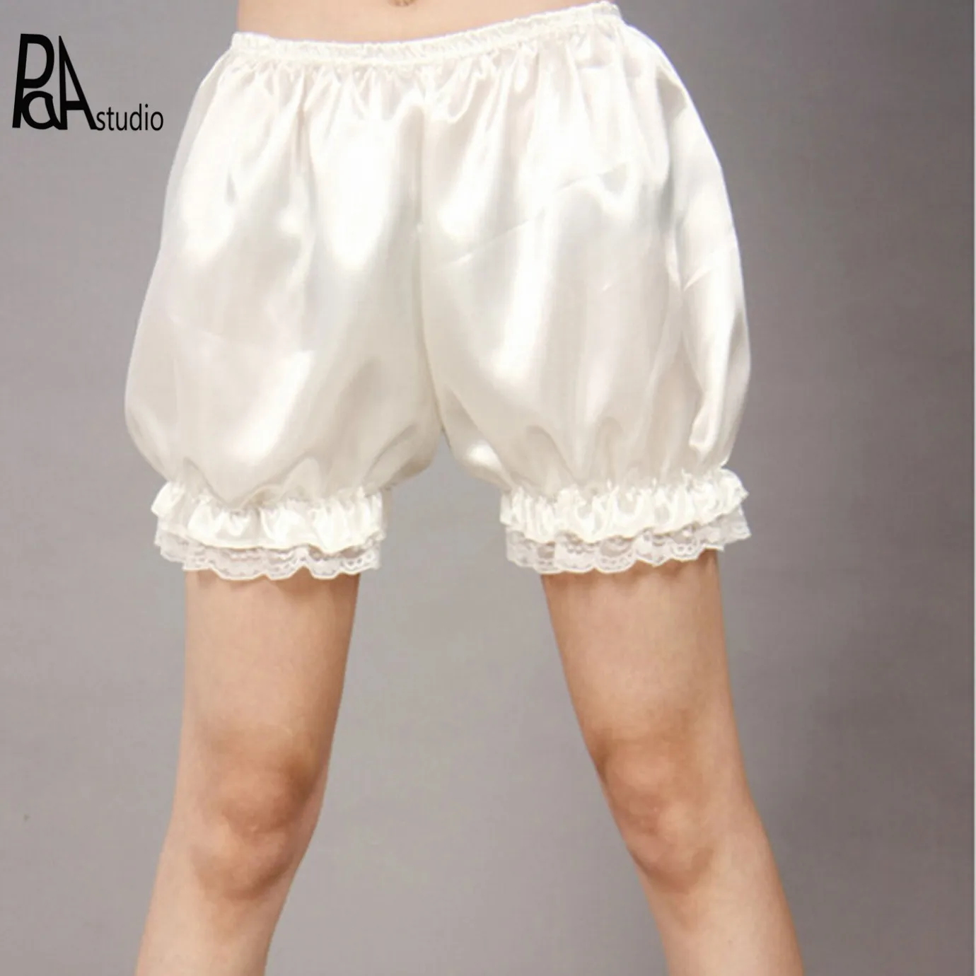 Kawaii Splicing Lace Crochet Ruffles Hem Lolita Satin Silky Silk