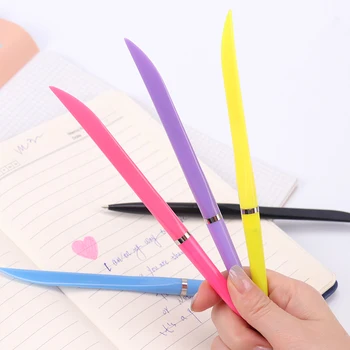 

3PCS Plastic Ballpoint Pens Flat Knife Ballpoint Pens Unwrapping Knife For Kids Gift Stationery Student School Office Supplies