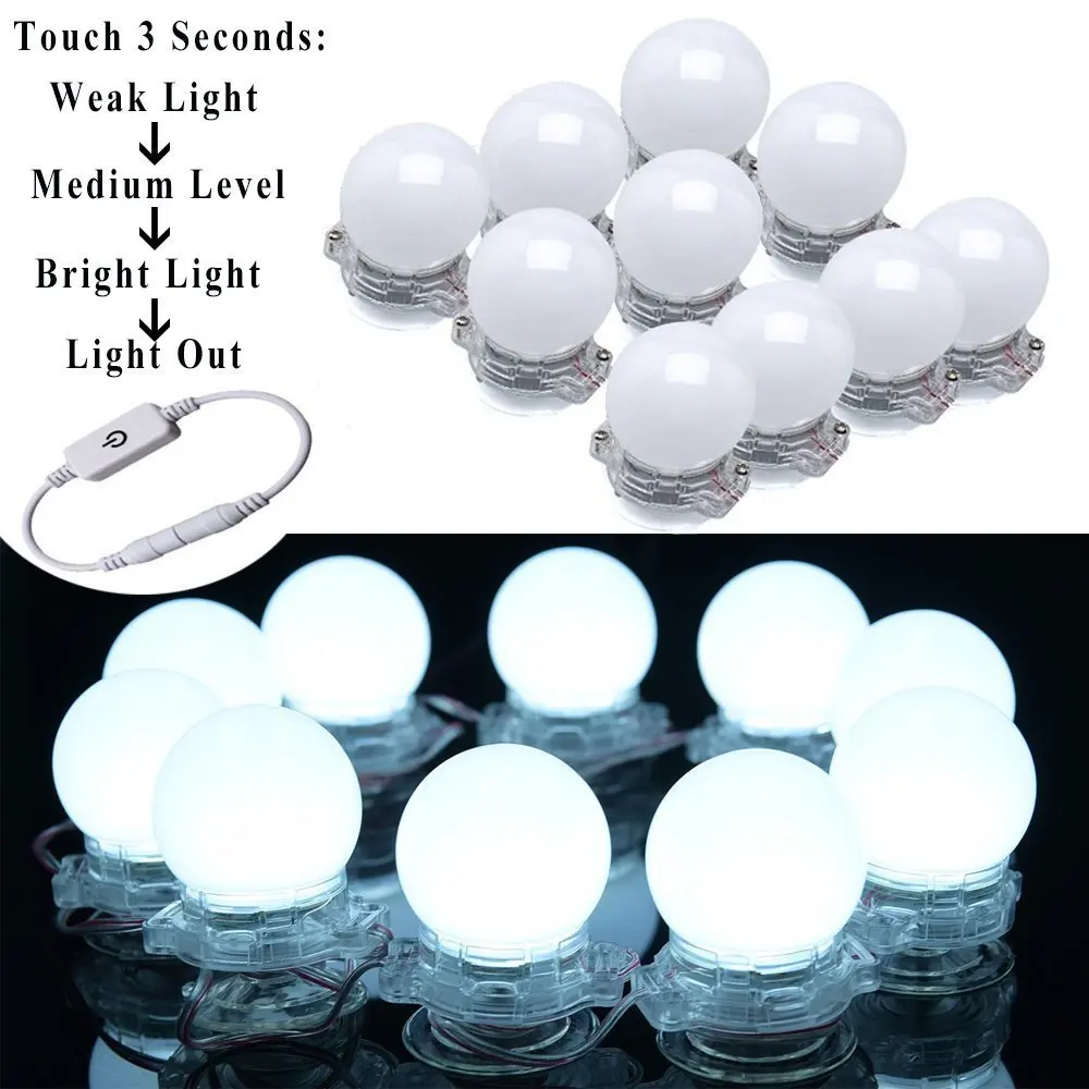 

LED Dimmable Lamp Kit Cosmetic mirror headlight Touch dimming lamp