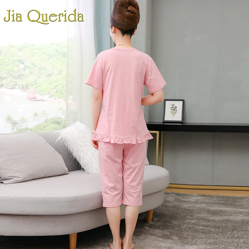 J & Q Pijama Mujer однотонная Хлопковая женская одежда домашняя 2019 Летние Шорты пижамные
