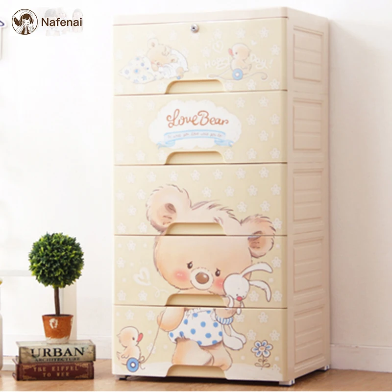 

High capacity drawer organizer with wheel Koala 1 lock plastic storage box for bedroom Groceries Storage Box for box for toys
