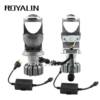 

ROYALIN Bi-LED H4 9003 Canbus Projector Headlights Car Mini 1.5" Decoder 5500K Lights Lens Universal Auto 90W Headlamp Retrofit