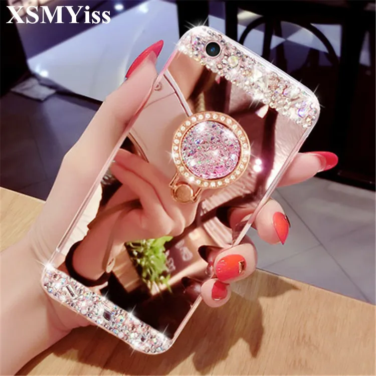 

XSMYiss For Huawei P8 P9 P10 P20 P30 Lite Pro Plus Mate 10 20 X Lite Pro Case ,Luxury Diamond Silicone Mirror Ring Case