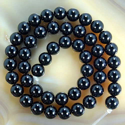 

Wholesale 10MM Smooth Round Black Agata Onyx Beads For Jewelry Making Natural Stone Beads 38pcs/lot-F00061