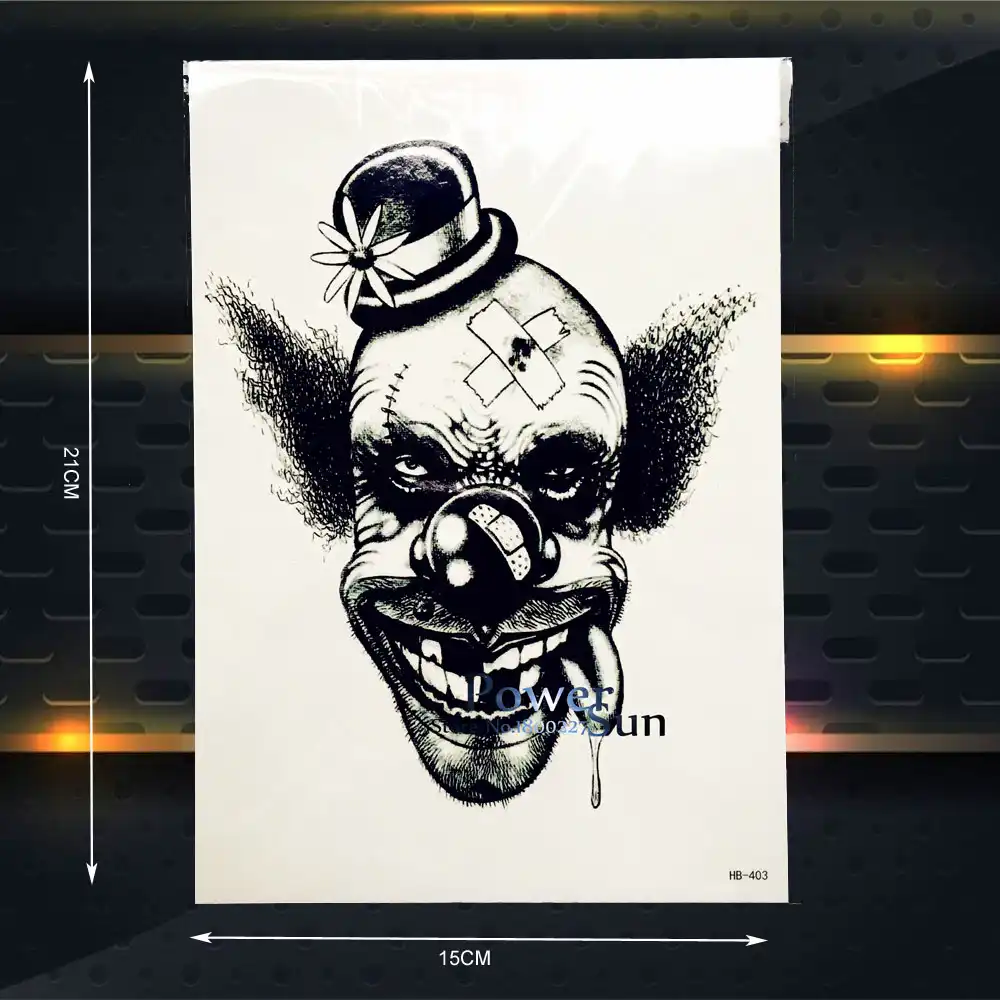 Joker Permainan Desain Tato Temporer Tahan Air Tato Hitam Pasta