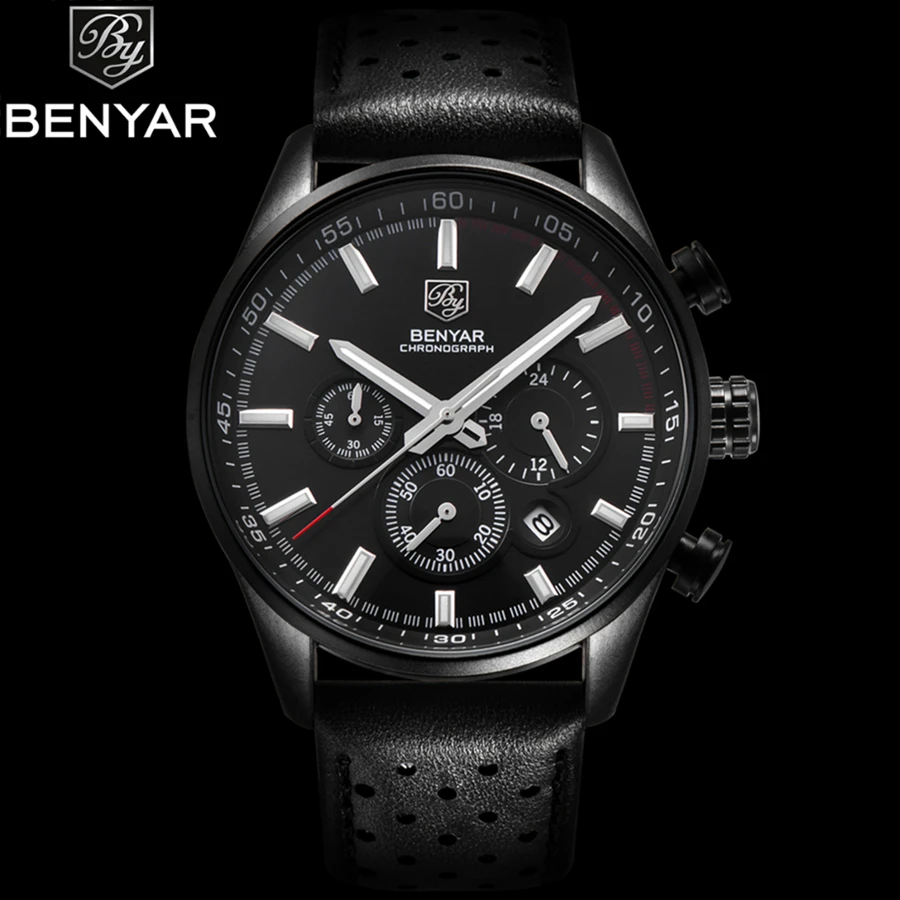 Reloj Hombre 2017 BENYAR Fashion Chronograph Sport Mens Watches Top Brand Luxury Military Quartz Watch Clock Relogio Masculino