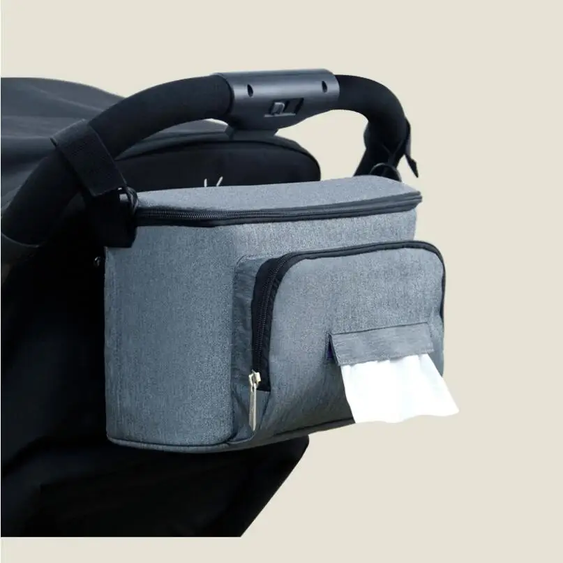 Сумка для детских колясок, сумка-Органайзер для мам, сумки для подгузников, сумки для коляски, корзина, крючок для корзин, аксессуары для колясок - Цвет: gray