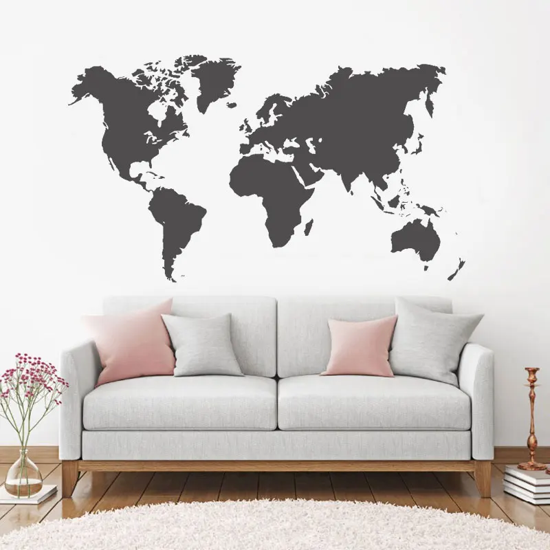 Большая карта мира виниловая наклейка на стену национальная карта мира Наклейка Искусство домашний декор для гостиной офисный плакат 3214