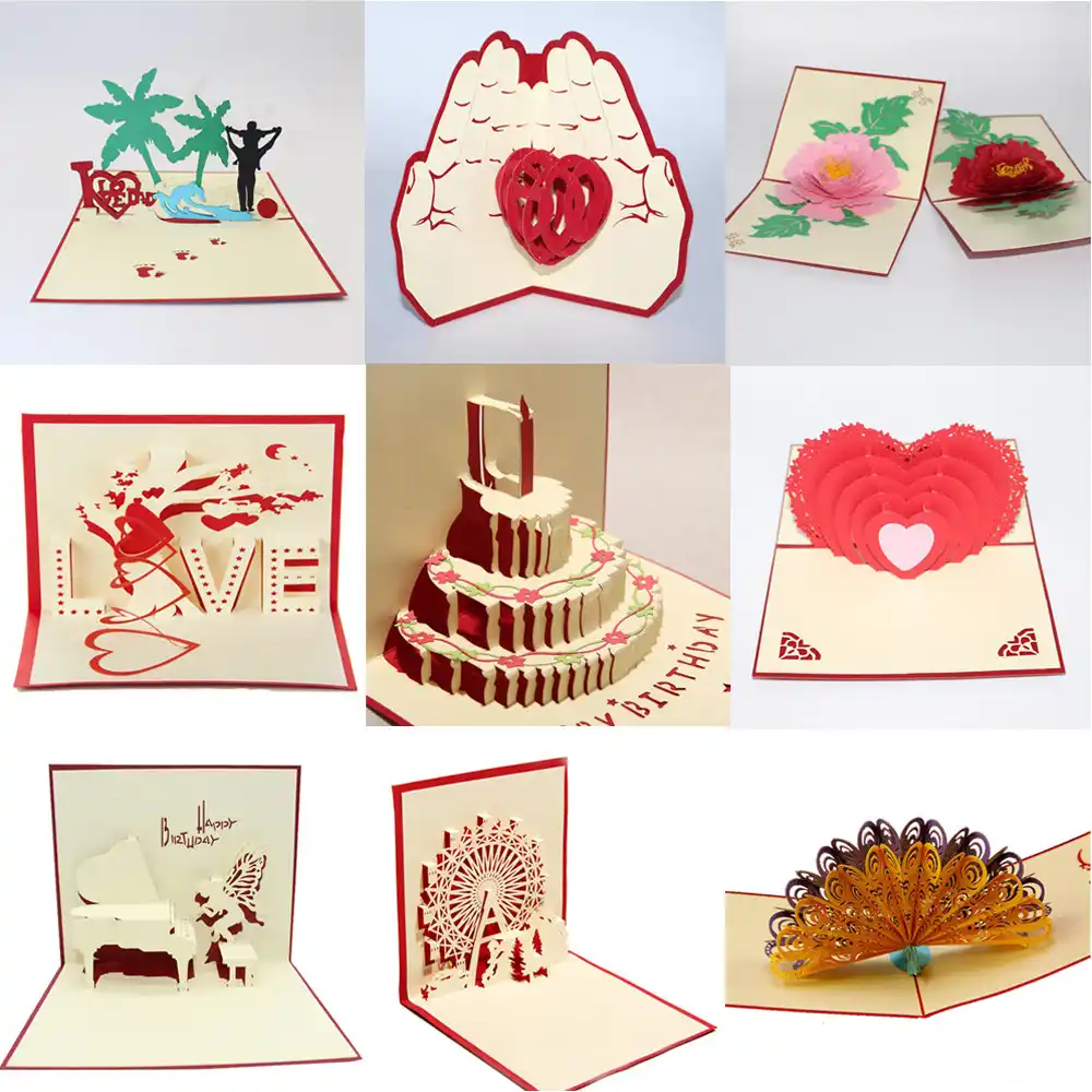 3d pop up cards valentine lover happy birthday anniversary greeting cards carte se voeux b0 anniversary greeting cards