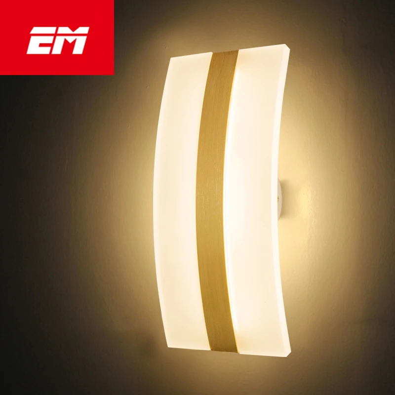 

Led Indoor Lighting Creative curve shape acrylic wall light 85-265V living room study background lamp bedside lighting ZBD0113