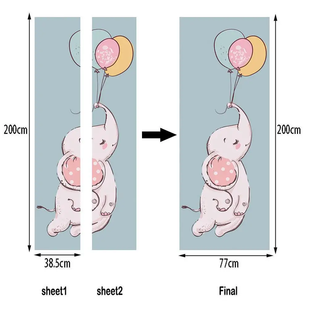 2 шт./компл. Красочные воздушные шары Nordic украшение для детской комнаты, 3D двери наклейки дверная ручка плакат Съемный Фреска плакат двери обои