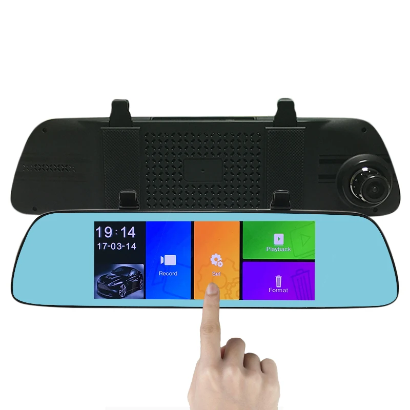 

Dual Len Full HD 1080P Mirror Car DVR Original Touch Screen Dash Cam Star Light Night Vision Driving Video Recorders G-Sensor