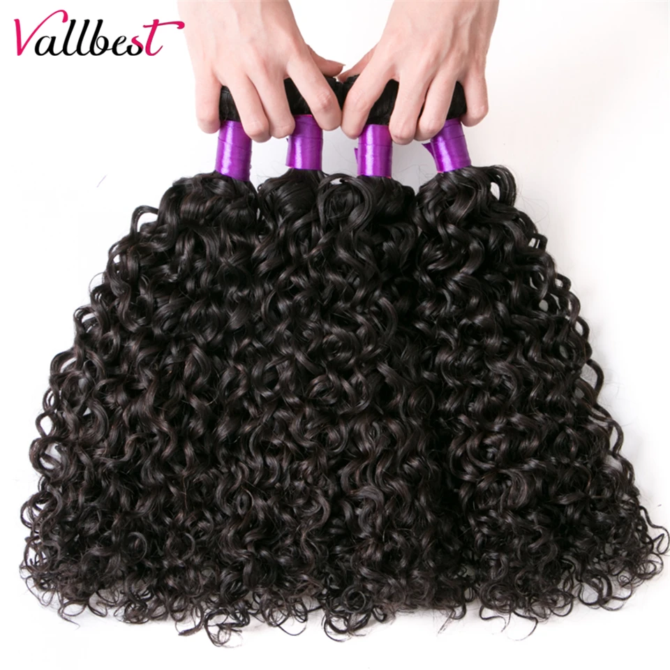 Vallbest человеческие волосы волна воды 4 пучка индийские remy наращивание 8 28 дюймов