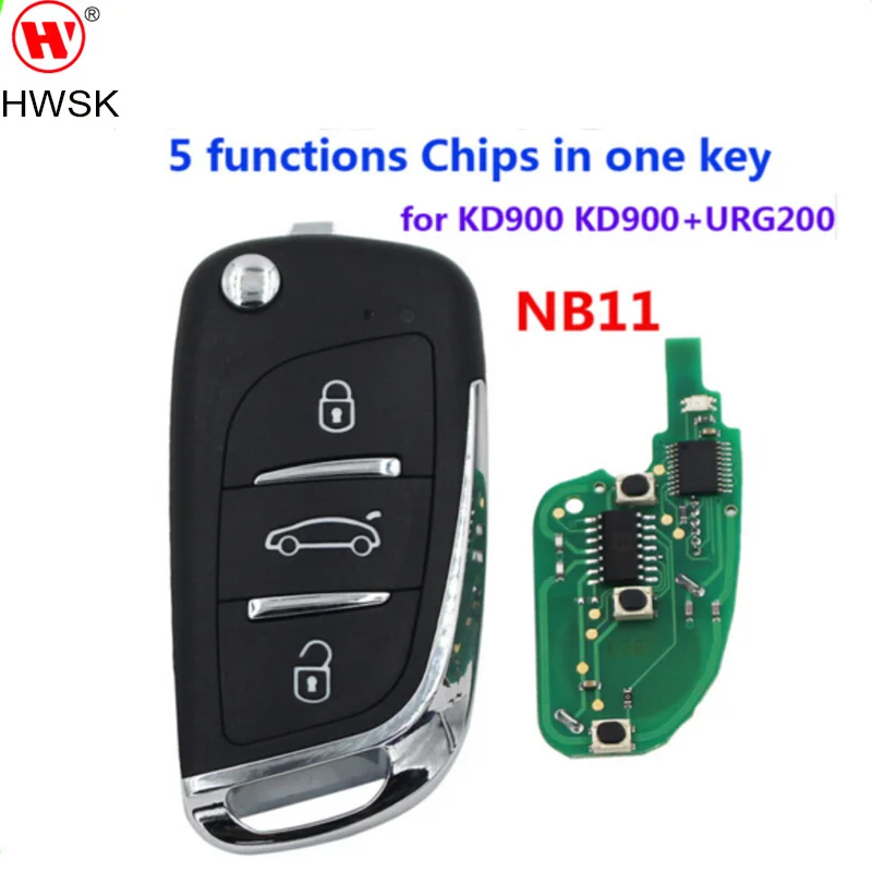 

Free shipping (1 piece)NB11 Universal Multi-functional kd remote 3 button NB series key for KD900 URG200 remote Master
