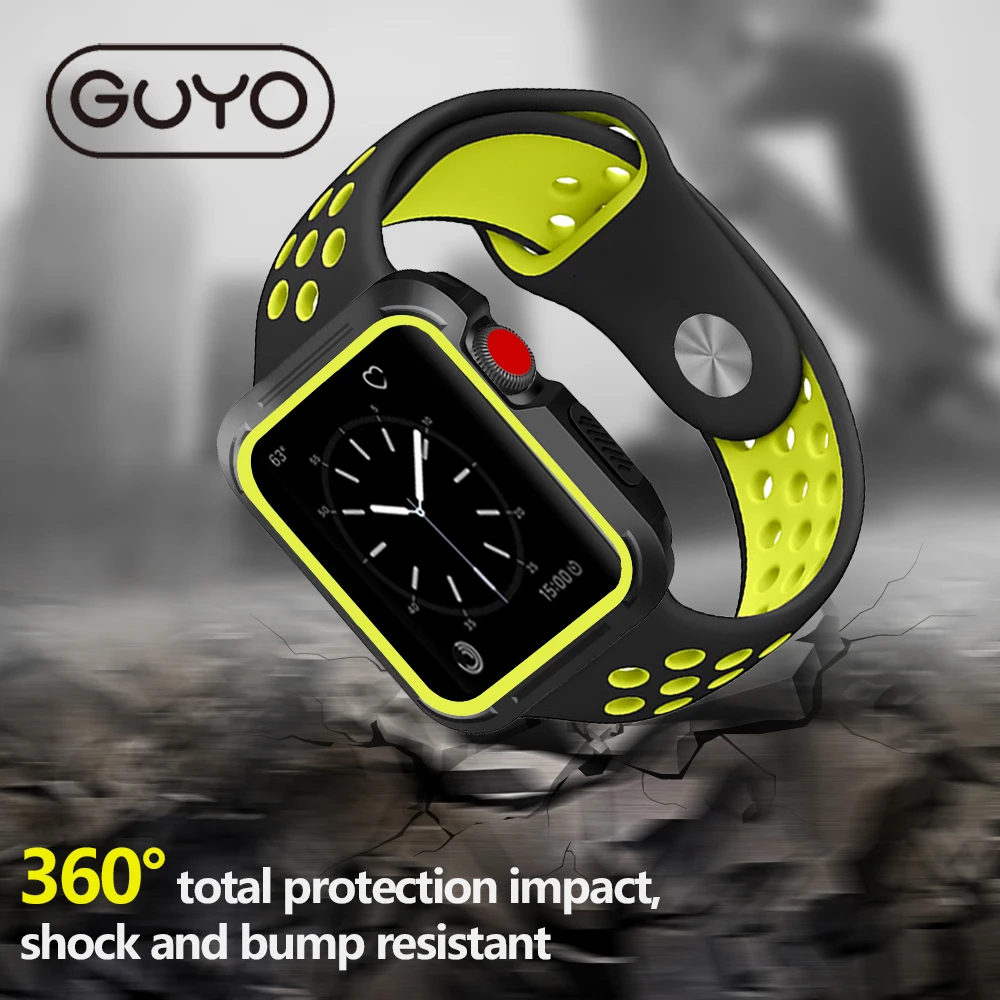 Guyo универсальный силиконовый чехол для Apple Watch тонкий защитный бампер 42mm серии 3 2 1