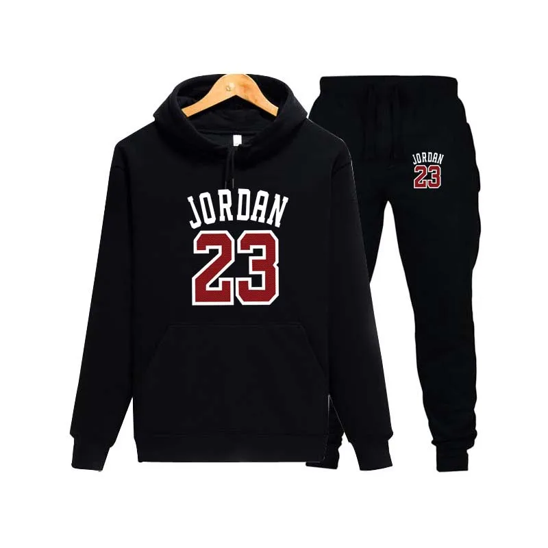 

New 2019 brand sportswear fashion JORDAN 23 men's sportswear two-piece fashion printed cotton hoodie + pants sports suit male