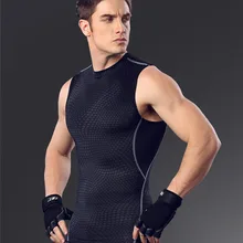 Новые быстросохнущие мужские рубашки для бега, компрессионные колготки, майка для тренажерного зала, футболки без рукавов для фитнеса, Лучший спортивный жилет для бега