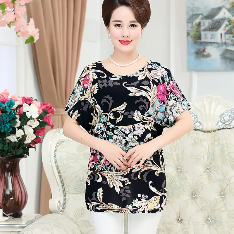 Блузка женская летняя в цветочек с коротким рукавом|middle aged women|middle agemiddle age fashion |