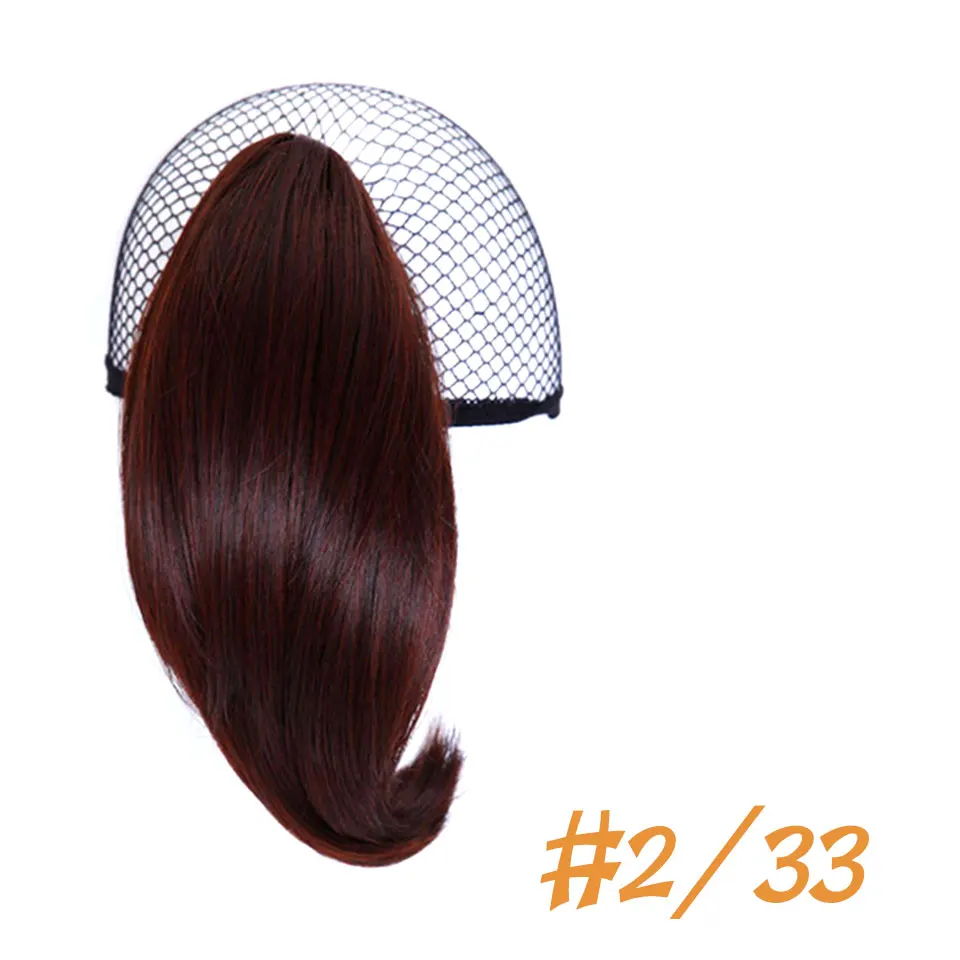 Allaosify Short Straight Claw Ponytail Clip In Hair Tail False Hair Ponytail Hairpins Synthetic Heat Resistant Fake Hair Piece