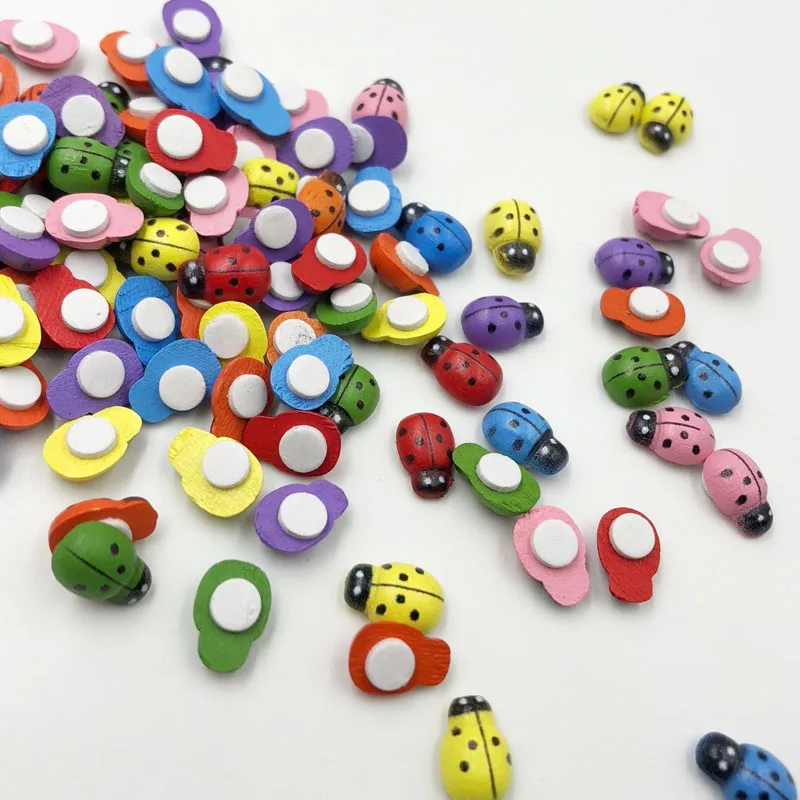 100pcs Mix Ladybug Stickers Easter Fridge Scrapbooking Buttons WB348 | Дом и сад