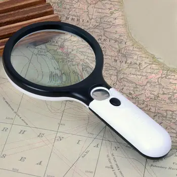 

1 Piece Loupe High Quality 3 LED Light 45X Handheld Reading Magnifying Glass Cool Lens Magnifier Reading Jewelry