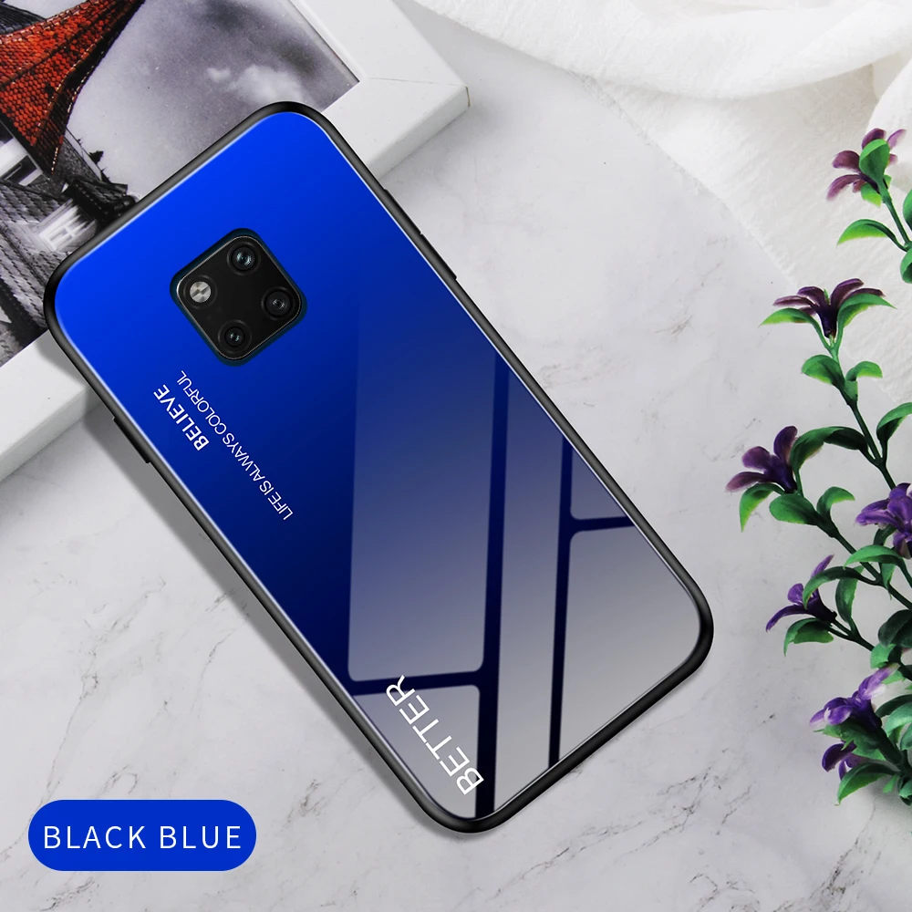 Для huawei mate 20 Pro чехол Роскошный Мраморный градиент зерна жесткий Закаленное стекло Защитная задняя крышка чехол для huawei mate 20 20pro