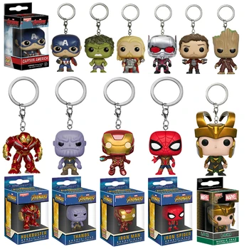 

Avengers 3 Infinity War Thanos Iron Man Spiderman Vision Captain America Thor Ant Hulk Loki grootted Action Figures Keychain Toy