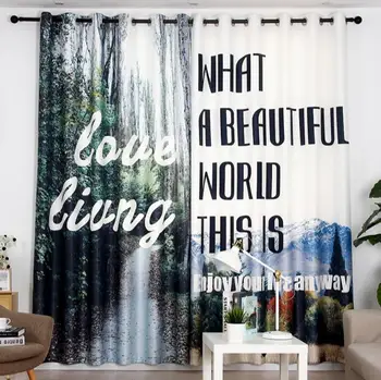 

Hot Creative 3D Curtain Snowy Mount Printing Blockout Polyester Photo Drapes Fabric For Room Bedroom Window Bedroom Balcony Bay