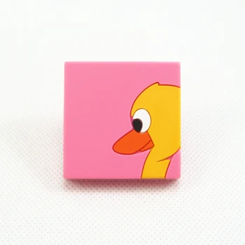 

Pink Duck Drawer Pulls Kids Cabinet Wardrobe Door Handle Square Knobs Soft Rubber Cartoon Kids Room Furniture Handles Knob 42mm