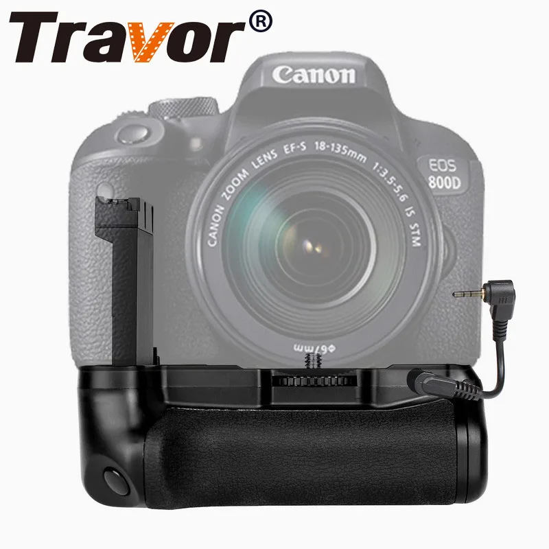 Travor Вертикальная Батарейная ручка держатель для Canon EOS 800D/Rebel T7i/77D/Kiss X9i DSLR камера работает с одним или двумя батареями LP-E17 - изображение