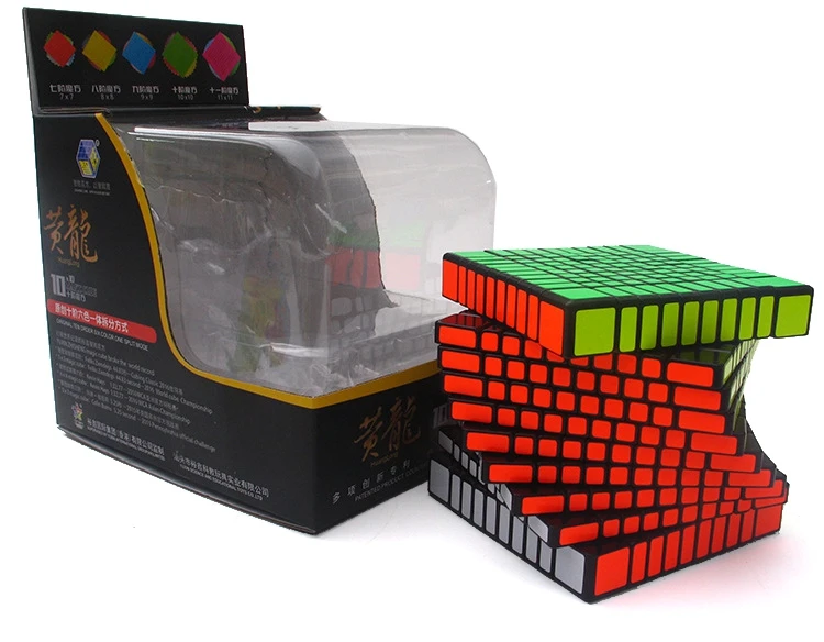 Yuxin HuangLong 7x7 8x8 9x9 10x10 11x11 stickerless розовый/яркий черный кубик-головоломка кубики развивающие игрушки