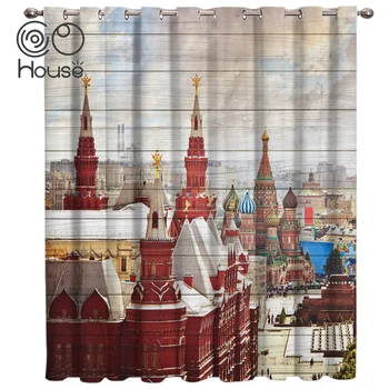 

COCOHouse Kremlin World Map Russia Window Treatments Curtains Valance Window Curtains Dark Curtain Lights Bathroom Curtains Wind