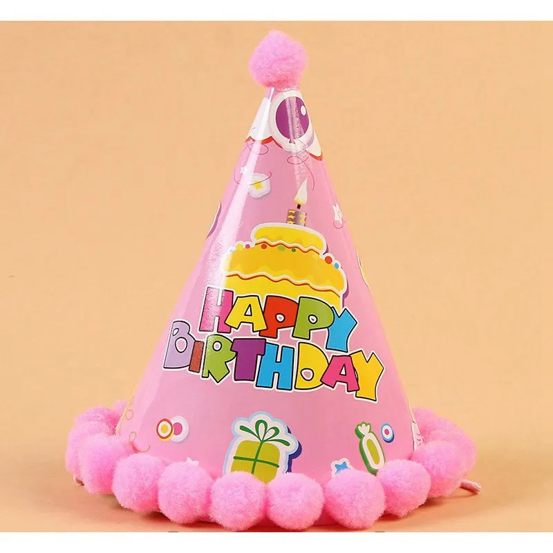 Бумажные конусные шапки принцессы принца с помпоном на день рождения, наряды для девочек и мальчиков на день рождения, рождественские украшения, принадлежности для маленьких детей