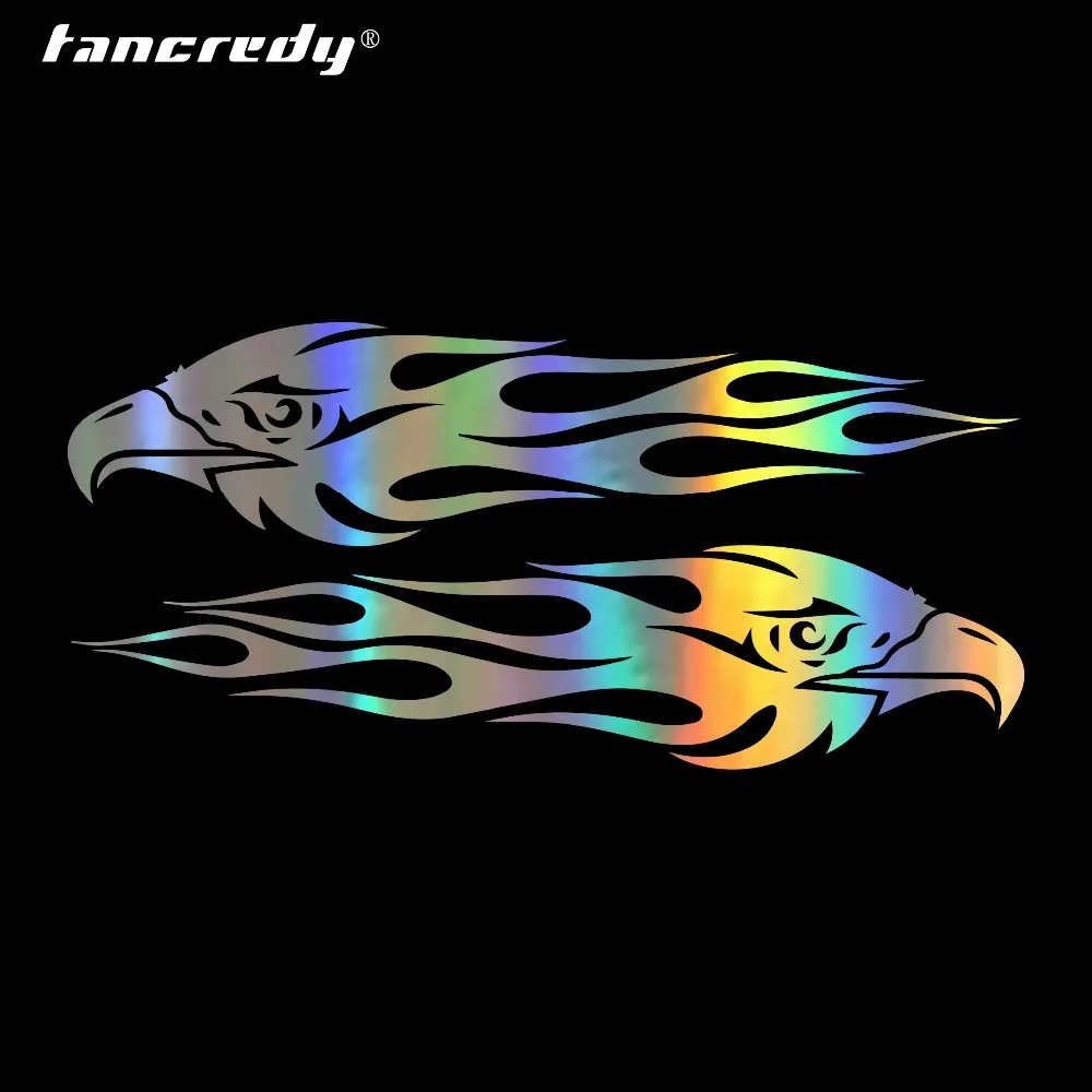 20cm*4.cm 2pcs Eagle Flames Car Stickers 3D Car Styling Color Stickers