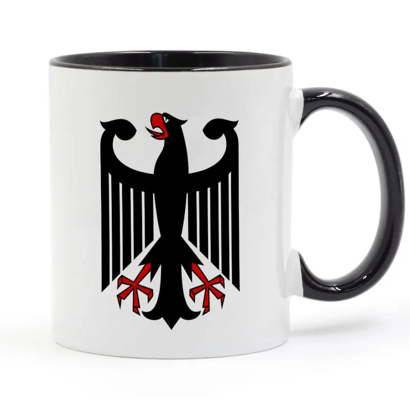 

German Eagle Badge Mug Coffee Milk Ceramic Cup Creative DIY Gifts 11oz
