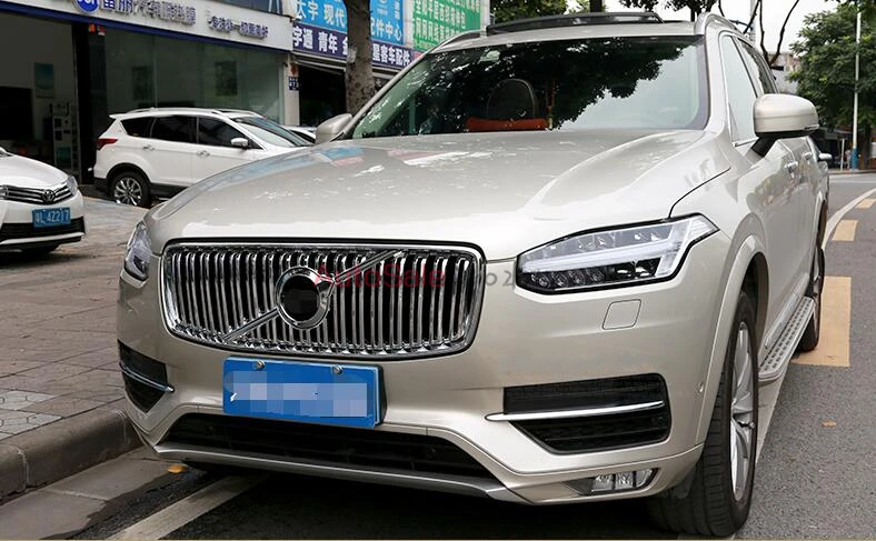 Для VOLVO XC90 2016 2017 ABS хромированный пластиковый передний бампер решетка молдинг