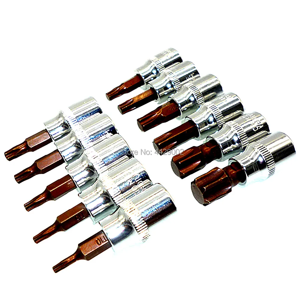 Набор торцевых головок Torx 11 шт. для отверток 3/8 дюйма Квадратный привод T10 T15 T20 T25 T27